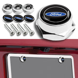 Ford Mustang SET Brand New Stainless Steel License Plate Frame 2pcs with Caps Bolt