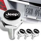 JEEP Stainless Steel 2pcs License Plate Frame with Caps Bolt Brand New SET