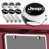 JEEP Stainless Steel 2pcs License Plate Frame with Caps Bolt Brand New SET
