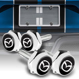 MAZDA MazdaSpeed Stainless Steel 2pcs License Plate Frame with Caps Bolt Brand New SET