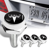 TESLA Stainless Steel License Plate Frame 2pcs Brand New SET with Caps Bolt
