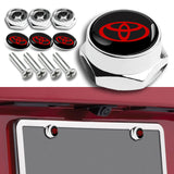 TOYOTA SET Stainless Steel License Plate Frame 2pcs with Caps Bolt Brand New