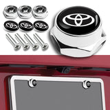 TOYOTA Brand New SET Stainless Steel License Plate Frame 2pcs with Caps Bolt