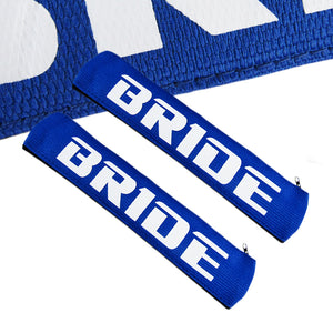 BRIDE Blue Soft Fabric Seat Belt Cover Shoulder Pads Fabric Racing Seat Material