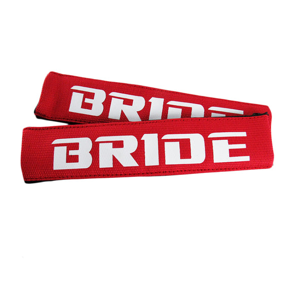 BRIDE Red Soft Fabric Seat Belt Cover Shoulder Pads Fabric Racing Seat Material
