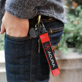 Universal Keychain Metal Key Ring Hook Nylon Strap Lanyard for ACURA Brand New