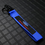 Ford Racing Blue Keychain with Metal Key Ring