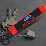 Ford Racing Red Keychain with Metal Key Ring