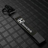 HONDA Set ACCORD CIVIC Fit CR-V Black Carbon Fiber Look Seat Belt Cover with Metal Key Ring