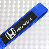 For Honda Racing Logo Keychain Metal Key Ring Hook Blue Strap Nylon Lanyard