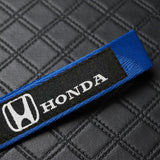 For Honda Racing Logo Keychain Metal Key Ring Hook Blue Strap Nylon Lanyard