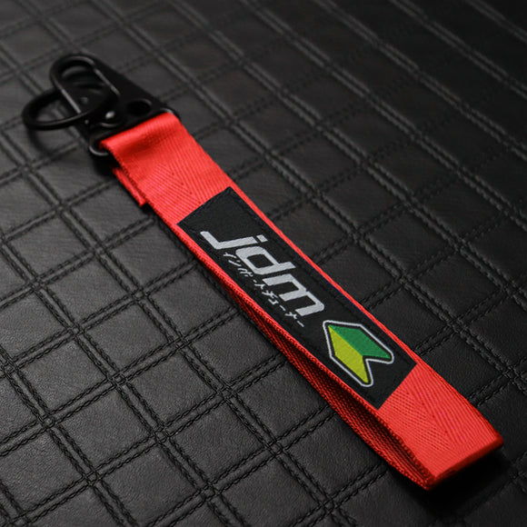 Universal Keychain Metal Key Ring Hook Nylon Strap Lanyard for JDM Brand New