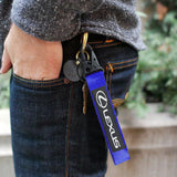 Blue LEXUS Racing Keychain Metal Key Ring Hook Strap Nylon Lanyard-Universal
