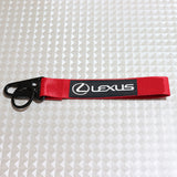 Red LEXUS Racing Keychain Metal Key Ring Hook Strap Nylon Lanyard-Universal