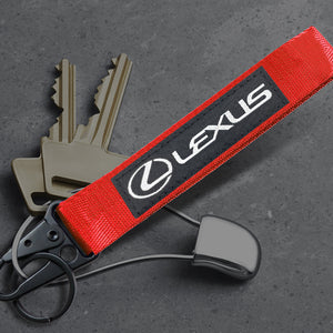 Red LEXUS Racing Keychain Metal Key Ring Hook Strap Nylon Lanyard-Universal