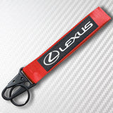 Red LEXUS Racing Keychain Metal Key Ring Hook Strap Nylon Lanyard-Universal