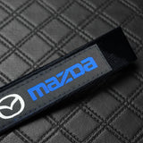 For Mazda Racing Logo Keychain Metal Key Ring Hook Black Strap Nylon Lanyard