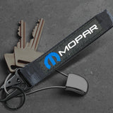 Mopar Black Keychain with Metal Key Ring