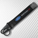 Universal Keychain Metal Key Ring Hook Nylon Strap Lanyard for Ford Mustang GT Brand New