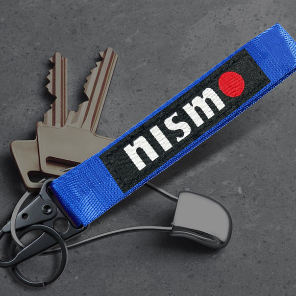 Nissan Nismo Blue and Black Keychain with Metal Key Ring
