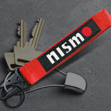 Nissan Nismo Red and Black Keychain with Metal Key Ring
