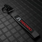 Universal Keychain Metal Key Ring Hook Nylon Strap Lanyard for RECARO Brand New