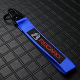 Universal Keychain Metal Key Ring Hook Nylon Strap Lanyard for RECARO Brand New