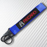 Universal Keychain Metal Key Ring Hook Nylon Strap Lanyard for RECARO Brand New