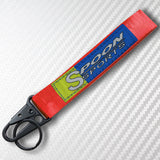 Universal Keychain Metal Key Ring Hook Nylon Strap Lanyard for Spoon Sports Brand New