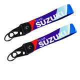 Team SUZUKI JDM Lanyard Double Sided Backpack Key Ring Hook Strap Metal Keychain X2