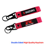 Red/Magenta SUZUKI GSX Lanyard Double Sided Backpack Key Ring Hook Strap Metal Keychain X2