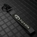 Black TOYOTA MOTORS Racing Keychain Metal Key Ring Hook Strap Nylon Lanyard-Universal
