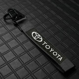 Black TOYOTA MOTORS Racing Set Keychain Metal Key Ring with Steering Wheel Emblem