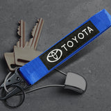 Blue TOYOTA MOTORS Racing Keychain Metal Key Ring Hook Strap Nylon Lanyard-Universal