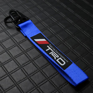 Toyota TRD Blue and Black Keychain with Metal Key Ring