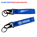 Blue Set of YAMAHA Racing Biker Keychain Lanyard Motorcycle Key chain Strap Tag