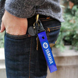 For YAMAHA JDM Blue Lanyard Nylon Bike Backpack key Ring Hook Strap Metal Keychain X2