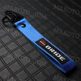 NEW BRIDE RACING BACKPACK BLACK STRAPS GRADATION CROSSBODY SHOULDER BAG W/ Blue KEYTAG