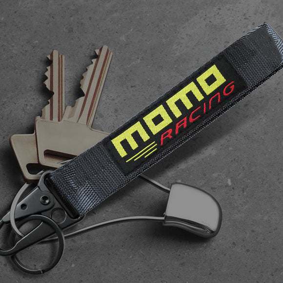 MOMO Black Keychain with Metal Key Ring