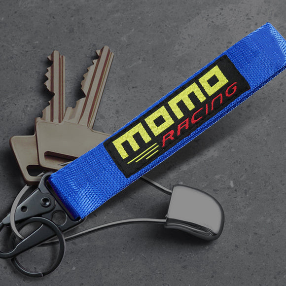 MOMO Blue Keychain with Metal Key Ring
