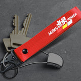 Mugen Red Keychain with Metal Key Ring