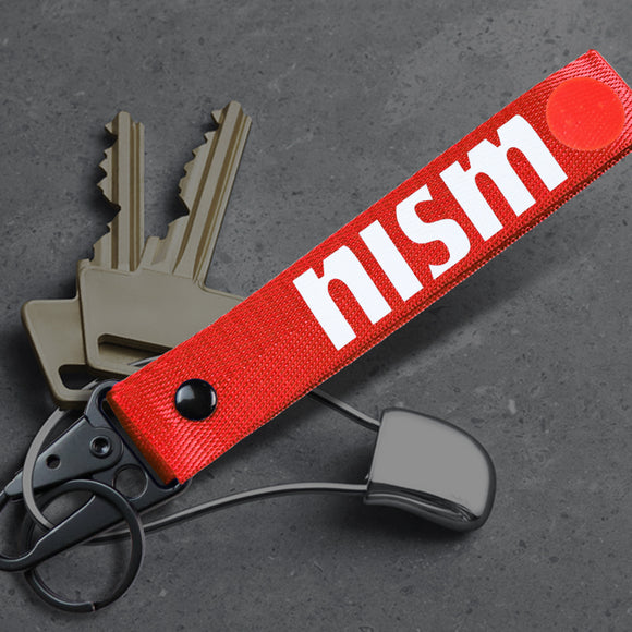 Nissan Nismo Red Keychain with Metal Key Ring