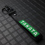 NEW JDM RECARO SET GRADATION BACKPACK CROSSBODY SHOULDER BAG W/ BLACK TAKATA STRAPS BLACK KEYCHAIN