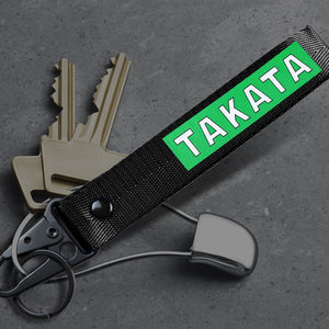 Takata Black Keychain with Metal Key Ring