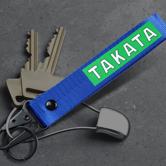 Takata Blue Keychain with Metal Key Ring