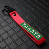 Takata Red Keychain with Metal Key Ring