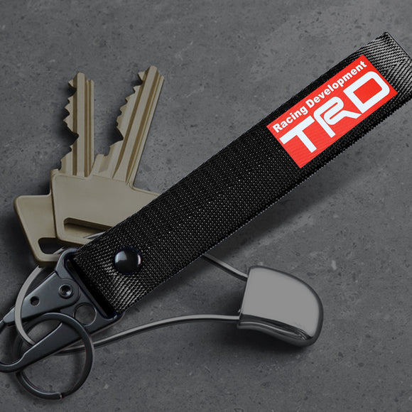Toyota TRD Black Keychain with Metal Key Ring