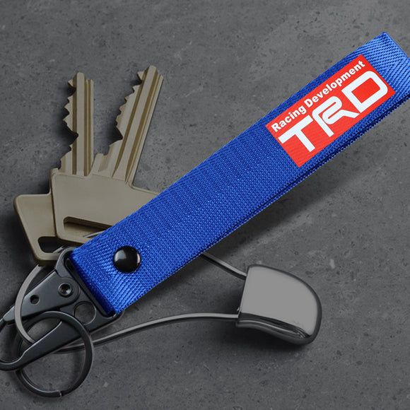 Toyota TRD Blue Keychain with Metal Key Ring