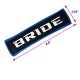 jdm BRIDE Racing Blue Soft Cotton Embroidery Seat Belt Cover Shoulder Pads X2