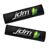 JDM Racing Black Seat Belt Cover X2